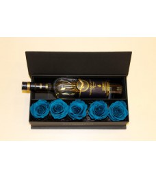 Μπλε Life Long Roses Με Premium Μπουκάλι